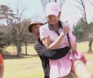 Subtitled uncensored HD Japanese golf outdoors exposure -..