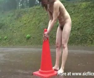 Gigantic cone fuck on a public street - 7 min
