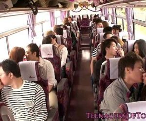 Japanese teen groupsex action babes on a bus - 8 min HD