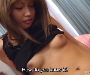 Subtitled uncensored Japanese gyaru vibrator blowjob play..